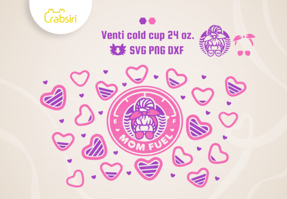 Hearts Messy Bun Mom Fuel Glasses SVG Review