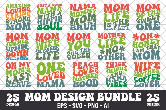 Mom Quotes Retro Design Bundle SVG Review